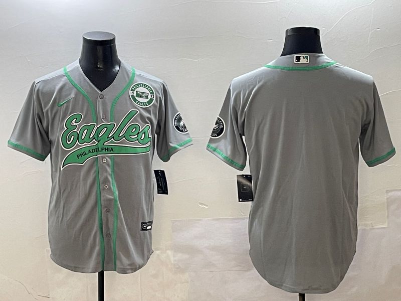 Men Philadelphia Eagles Blank Grey Jointly Name 2025 Nike Limited NFL Jersey style 4->philadelphia eagles->NFL Jersey